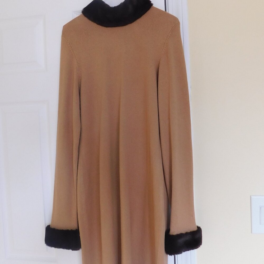Wool Dress with Faux Fur Detail